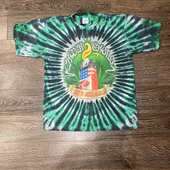 Green Cheech & Chong Tie Dye tour Tshirt - Picture 4 of 5